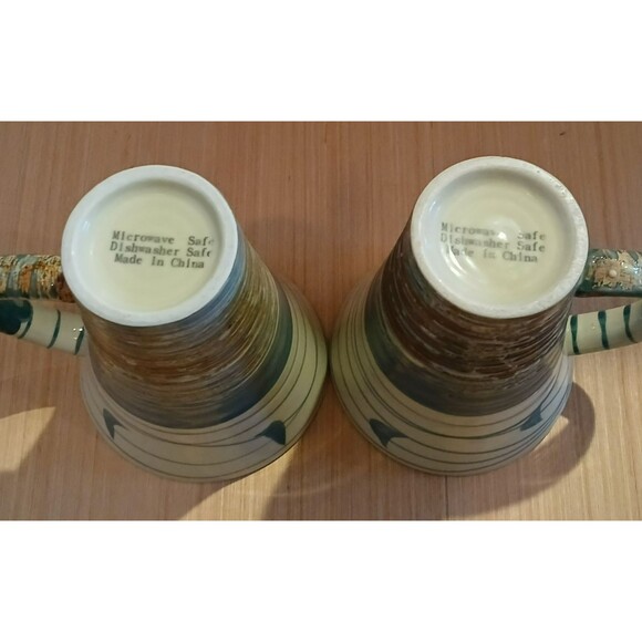 Stoneware Coffee Mugs Set of 2 Microwave and Dishwasher Safe - Picture 8 of 8